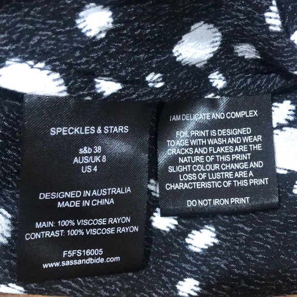 Sass & Bide size 8 speckles and stars foil print dress - Picture 12 of 14